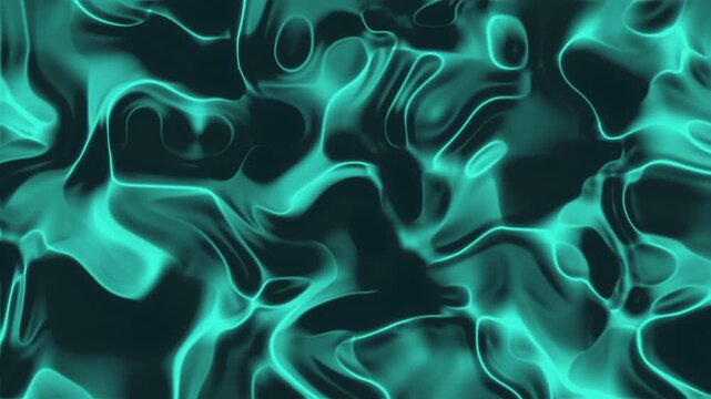 Teal Glass Gradient Background with Abstract Liquid Glass Waves and Fluid Motion