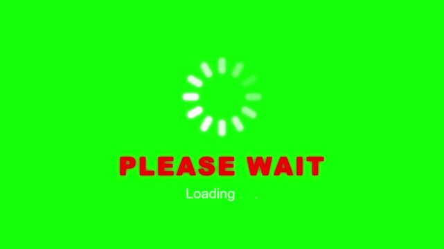 Digital loading screen animation featuring rotating circular progress indicators against vibrant green background screen with loading circle animations