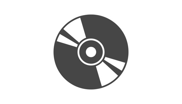 Compact disc icon showing CD or DVD disc with reflection highlights representing music and digital storage.