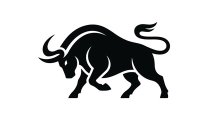 Fototapeta premium Stylized muscular bull silhouette for sports mascot