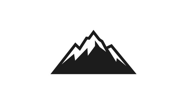 Bold geometric mountain silhouette logo.