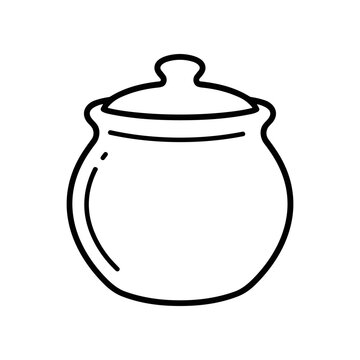 Simple line drawing of a pot.