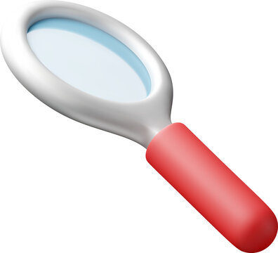 3D magnifying glass illustration.