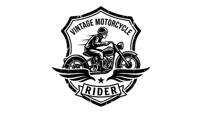 Retro Motorcycle Rider Emblem