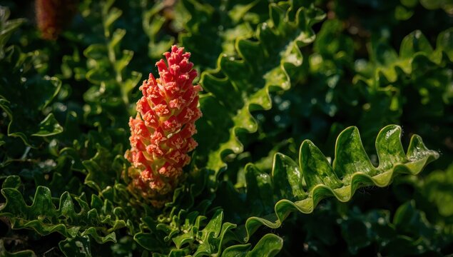 Detailed view of Euphorbia tithymaloides, a lasting succulent spurge.