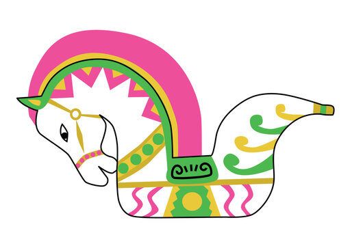kuda lumping horse vector illustration