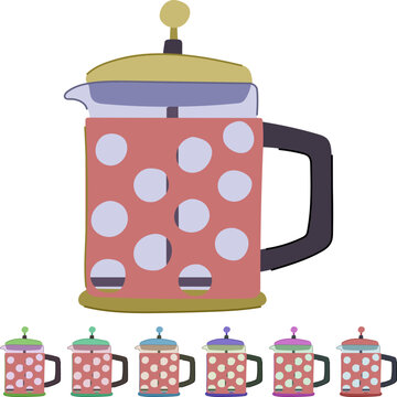 table french press coffee cartoon. black breakfast, eso aroma, home hot table french press coffee sign vector