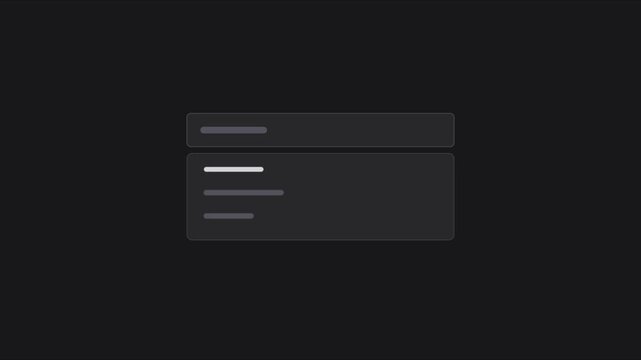 Minimalist ui dropdown menu interaction animation for website and app interface 4k