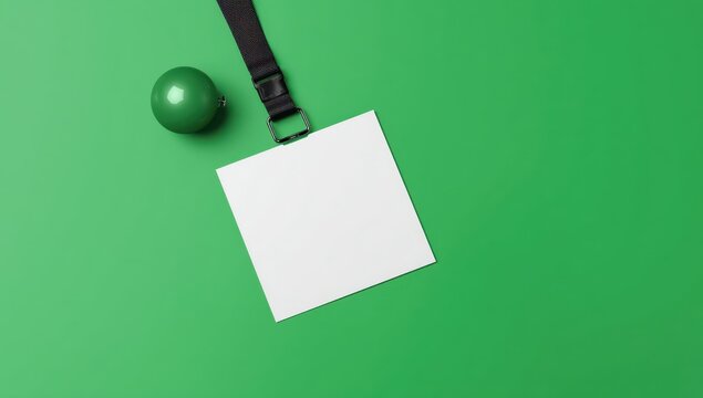 empty ID card image. positioned horizontally. available area. standalone green backdrop.