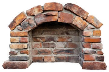 Naklejka premium PNG Brick fireplace arched architecture structure.