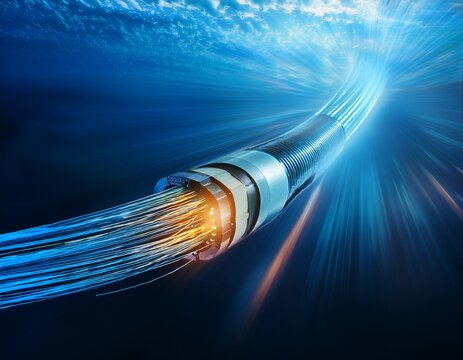 oceanic highspeed internet submarine fiberoptic cable transmitting data