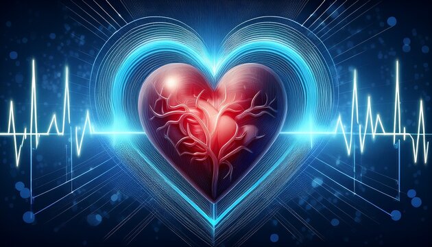 heart beats with medical background service health and medical technology concept