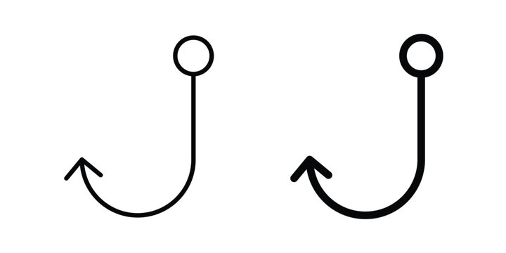 Fishing Hook icon editable design set