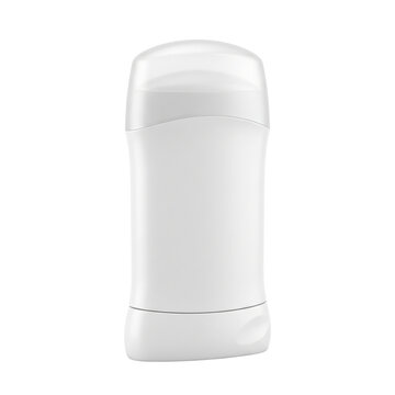 Blank White Deodorant Stick with Transparent Cap on White Background