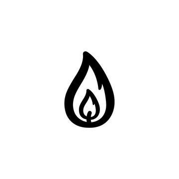 Teardrop shaped candle flame vector for energy logos
