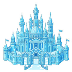 Obraz premium Fantasy Ice Castle Building Illustration
