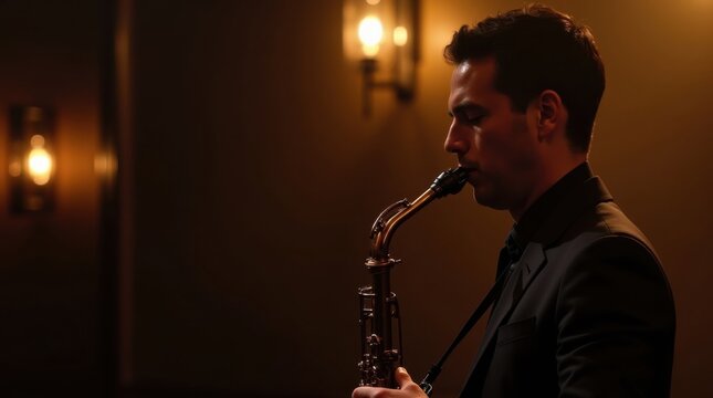 Saxofonista actuando en vivo