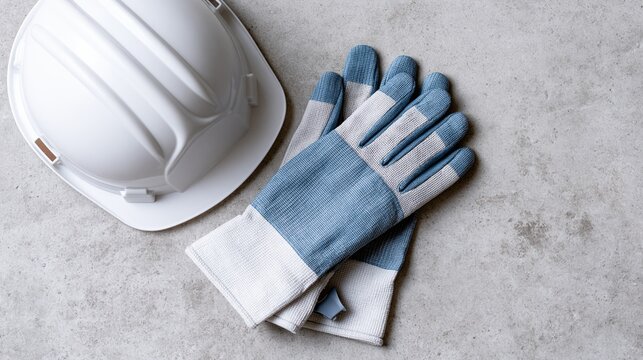 Workers Gear on Cement Surface Safety and Preparation