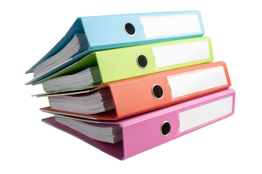 Stack of binder for business isolated on white background.