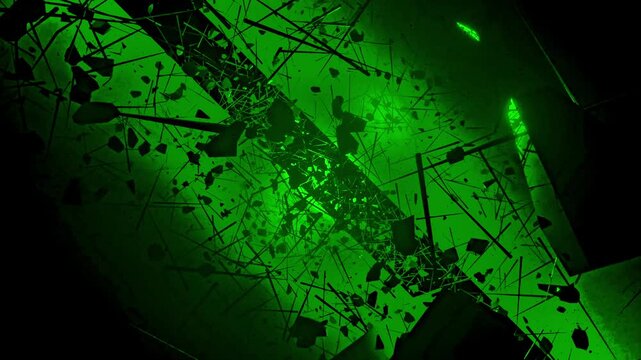Green Void Debris Tunnel Futuristic Sci-Fi Seamless 4K VJ Loop

