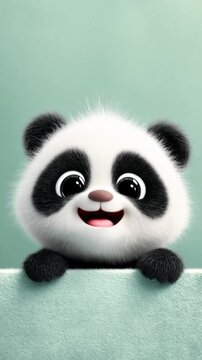 panda bear with a smile