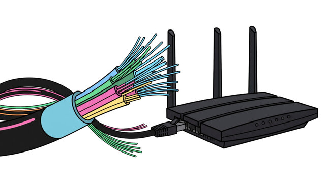 Wireless Router with Ethernet Cables and Network Connectivity.
