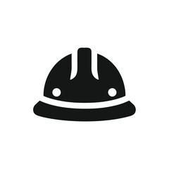 Fototapeta premium Black Hard Hat Silhouette Icon On White Background