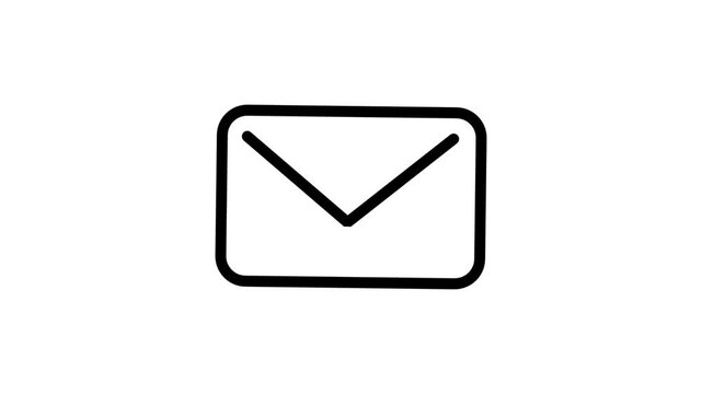 Email Envelope Message Communication Line Icon. Animated line icon displaying a classic sealed envelope, ideal for mail, electronic message delivery, contact, and communication concepts.