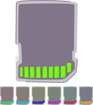 music sd card cartoon. data format, device camera, smartphone tablet music sd card sign vector
