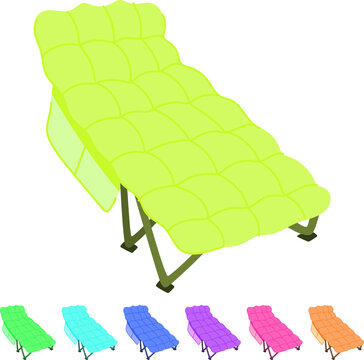 nobody camping cot cartoon. object recreation, horizontal lifestyle, asceticism camp- nobody camping cot sign vector