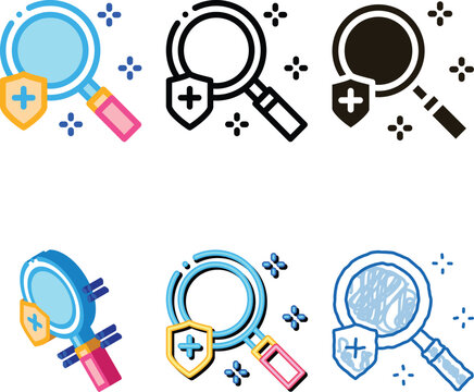 health research insurance icon vector. health research insurance sign. set color symbol