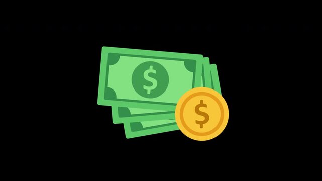 coin and money animation pop up