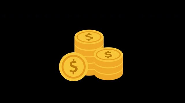 coin stack animation finance icon