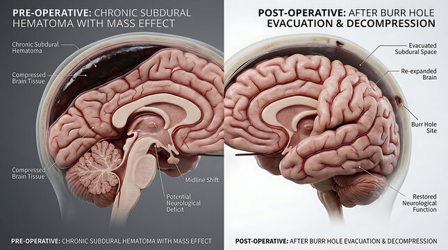 Brain Tumor Before vs After Craniotomy: Mass Effect vs Decompressed Brain
