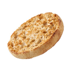 Fototapeta premium Toasted English Muffin Slice Isolated on White Background