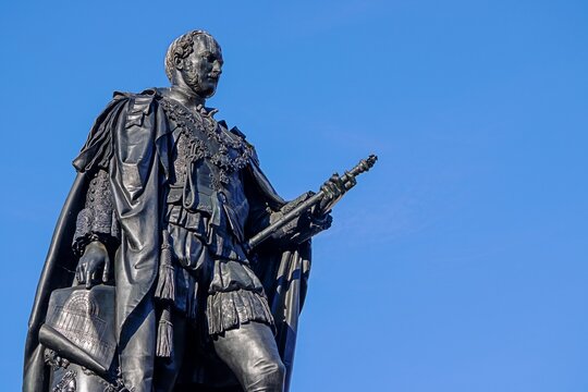 coburg, deutschland - denkmal von prinz albert mit textfreiraum
