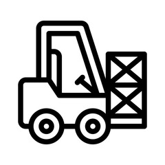 Fototapeta premium Forklift line icon