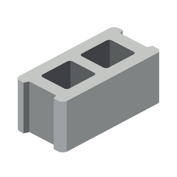 Concrete Block Clipart Vector Flat Illustration Logo Icon