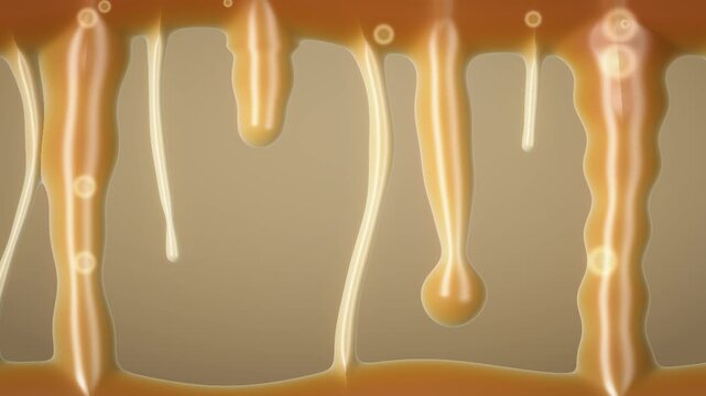 Thick Golden Honey Dripping in Slow Viscous Strands seamless loop in calm cream tones