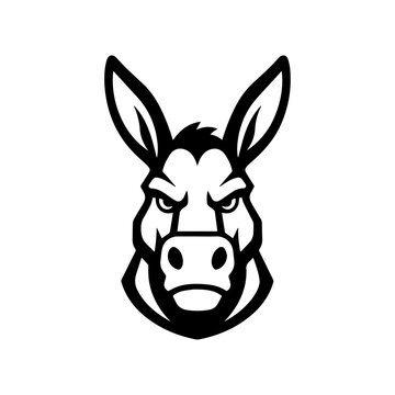 Fierce donkey head mascot vector logo design