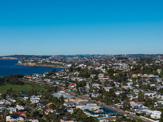 Obraz premium Aerial view of residential area in Sydney Northern Beaches area.