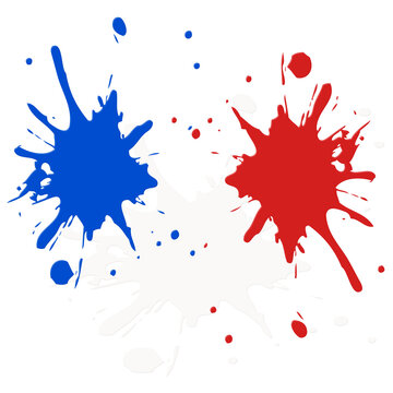 taches de peinture couleurs bleu blanc rouge, PNG fond transparent