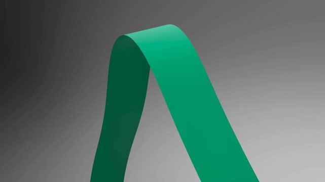 Isometric Abstract Emerald Ribbons Joining Into Arch