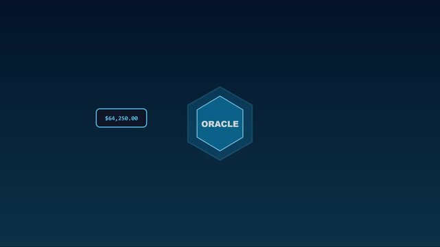Oracle database system interface with feed ok status digital hud animation 4k