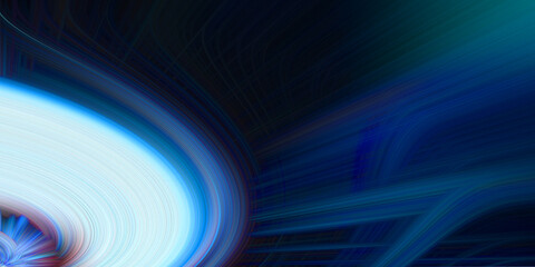 Futuristic abstract background with blue glowing curved lines in a spiral swirl motion. © md