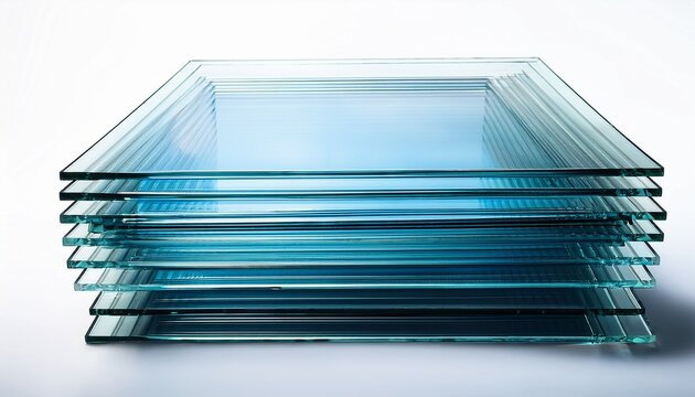 transparent tempered float glass sheets pile window material sample