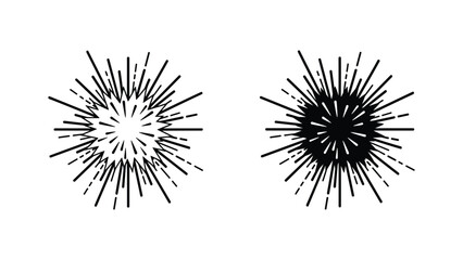 Sunburst starburst element icon set for retro design and vintage typography decoration © ArtHive Studio