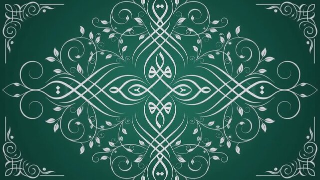 Elegant floral arabesque design with three swirls