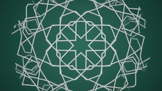 Green geometric moroccan star pattern design