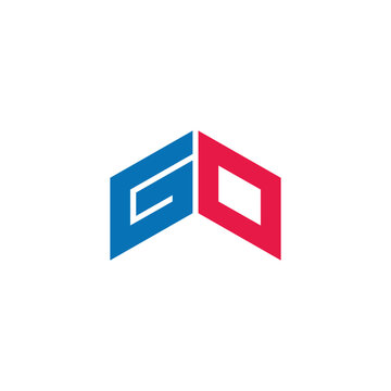 letter go arrow up colorful logo vector